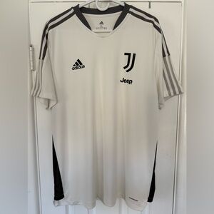 Adidas Juventus jeep soccer jersey shirt short sleeve white grey athletic